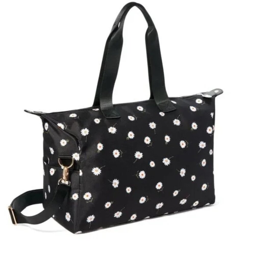 𝅺alice + olivia Black Canvas Daisy Duffle Bag